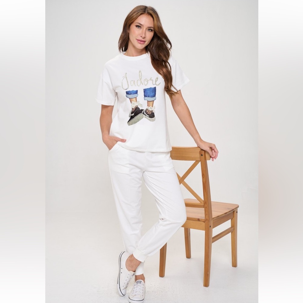 JADORE GRAPHIC TEE AND JOGGER SET